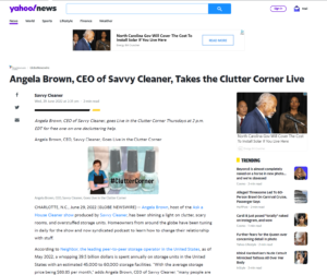 Angela Brown CEO of Savvy Cleaner Takes the Clutter Corner Live - Yahoo News