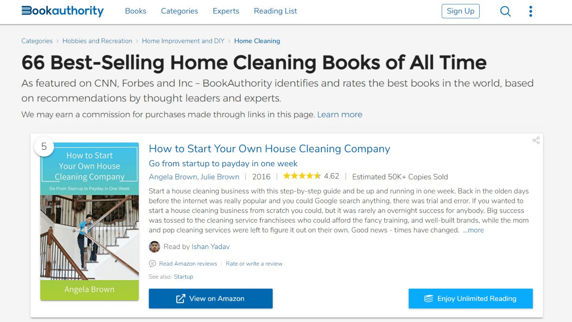 Book Authority Best Selling Cleaning Books Angela Brown Makes no 5