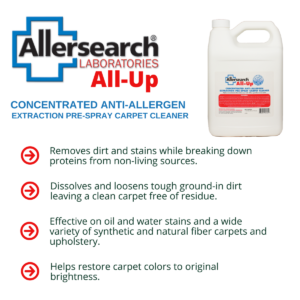 All-Up Allersearch Laboratories Concentrated Pre Spray Carpet Extraction Features
