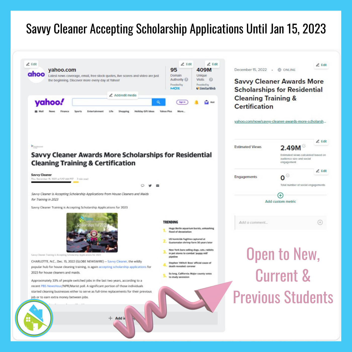 Savvy Cleaner Awards More Scholarships for Residential Cleaning Training in 2023 Yahoo News