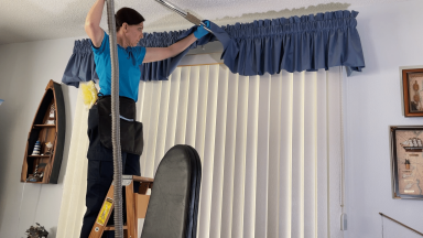 Angela Brown the House Cleaning Guru deep cleaning under valance